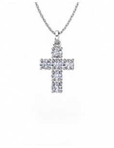 COLGANTE ORO DIAMANTE 0,01 CT TOPACIO BLANCO